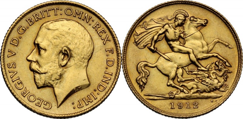 Great Britain. George V (1910-1936). AV Half Sovereign 1912. Fried. 405. AV. 19....