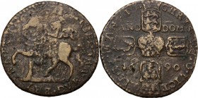 Ireland. James II (1689-1690), Pretender. AE Crown, 1690 'gun money' type. KM 103. AE. 13.88 g. 33.00 mm. About VF.