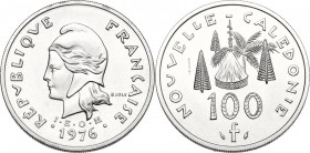 New Caledonia. French overseas territories. 100 Francs 1976 ESSAI. KM E14. NI/AE. 31.00 mm. FDC.