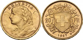 Switzerland. Confederation. AV 20 Francs 1947 B, Bern mint. KM 35.2. HMZ 2-1195cc. Fried. 499. AV. 21.00 mm. Good EF.