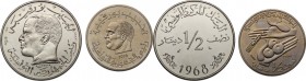 Tunisia. Republic. Lot of two (2) Pattern Essais: 1/2 Dinar 1968 and 1/2 Dinar 1976. KM E32, 35. NI. 29.00 mm. FDC.