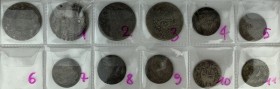 Lotto di undici (11) monete in argento di Clemente XIV. AG.