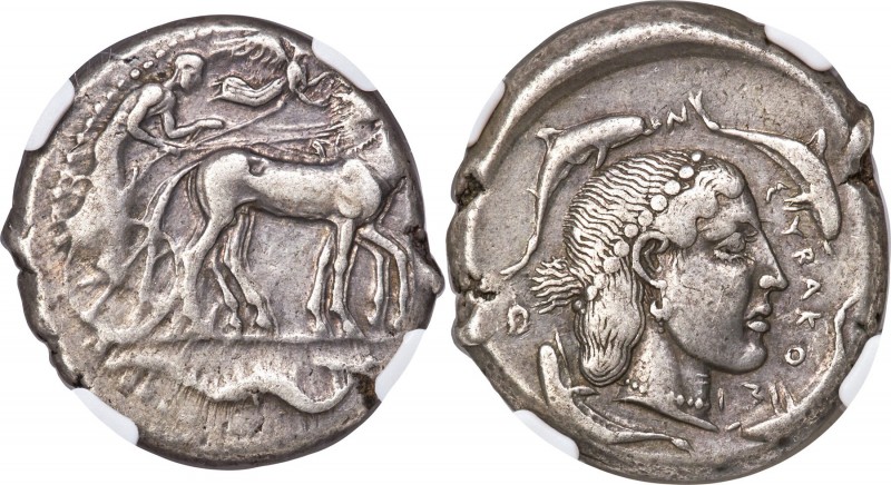 SICILY. Syracuse. Second Democracy (ca. 466-460 BC). AR tetradrachm (26mm, 17.53...