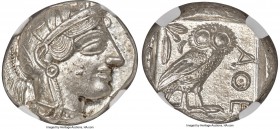 ATTICA. Athens. Ca. 440-404 BC. AR tetradrachm (25mm, 17.20 gm, 6h). NGC Choice MS 5/5 - 4/5. Mid-mass coinage issue. Head of Athena right, wearing cr...