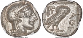 ATTICA. Athens. Ca. 440-404 BC. AR tetradrachm (25mm, 17.19 gm, 6h). NGC MS 5/5 - 5/5. Mid-mass coinage issue. Head of Athena right, wearing crested A...