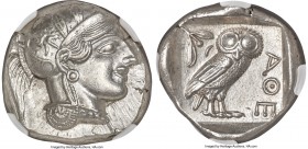 ATTICA. Athens. Ca. 440-404 BC. AR tetradrachm (26mm, 17.17 gm, 10h). NGC MS 5/5 - 4/5. Mid-mass coinage issue. Head of Athena right, wearing crested ...