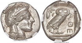 ATTICA. Athens. Ca. 440-404 BC. AR tetradrachm (27mm, 17.19 gm, 1h). NGC MS 5/5 - 4/5. Mid-mass coinage issue. Head of Athena right, wearing crested A...