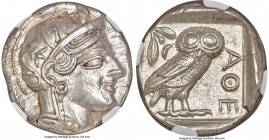 ATTICA. Athens. Ca. 440-404 BC. AR tetradrachm (25mm, 17.20 gm, 7h). NGC MS 5/5 - 4/5. Mid-mass coinage issue. Head of Athena right, wearing crested A...
