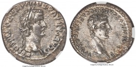 Gaius 'Caligula' (AD 37-41), with Germanicus. AR denarius (19mm, 3.64 gm, 10h). NGC AU 5/5 - 2/5. Rome, AD 40. C•CAESAR•AVG•PON•M•TR•POT•III•COS•III, ...
