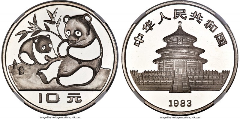 People's Republic silver Proof Panda 10 Yuan 1983 PR68 Ultra Cameo NGC, Shanghai...