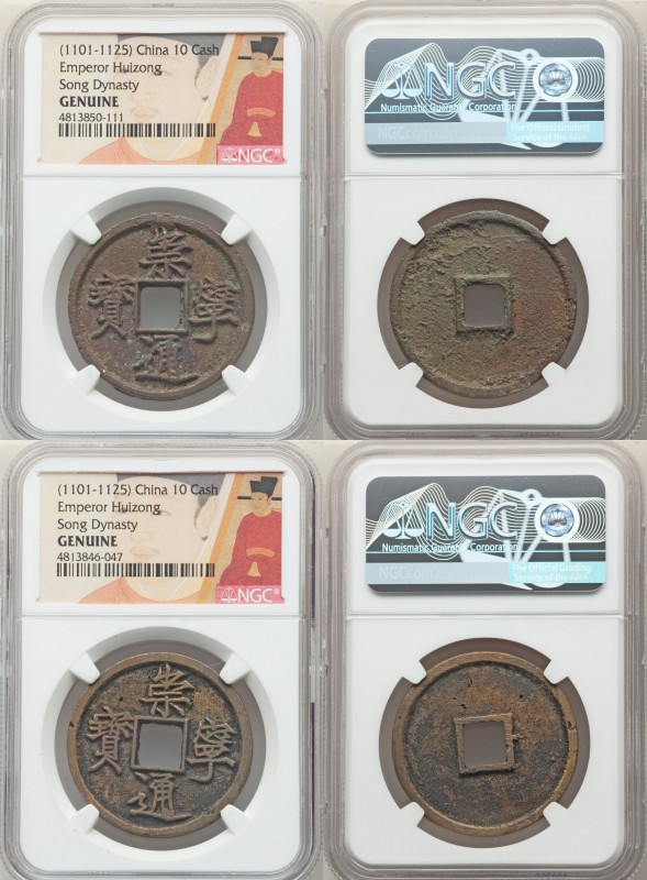 Northern Song Dynasty. Hui Zong 20-Piece Lot of Certified 10 Cash ND (1101-1125)...