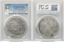Kiangnan. Kuang-hsü Dollar CD 1899 XF Details (Graffiti) PCGS, KM-Y145a.3, L&M-223. Redesigned/New Dragon. Uniformly and well-struck, the noted graffi...