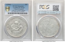 Kiangnan. Kuang-hsü Dollar CD 1904 XF Details (Graffiti) PCGS, KM-Y145a.12, L&M-257. Fewer Spines variety. Silvery white in color, ample detail remain...