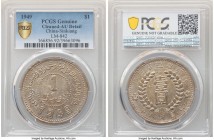 Sinkiang. Republic Dollar Year 38 (1949) AU Details (Cleaned) PCGS, Sinkiang Pouring Factory mint, KM-Y46.2, L&M-842. Fairly well-struck with a genera...