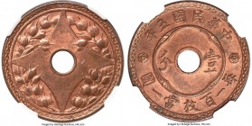 Republic Cent (20 Cash) Year 5 (1916) MS65 Red and Brown NGC, Tientsin mint, KM-Y324. A specimen which belongs to the upper echelons of quality for th...