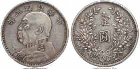 Republic Yuan Shih-kai "Military Issue" Dollar Year 3 (1914) XF45 PCGS, cf. KM-Y329 (for original issue), L&M-63 (same). Military/Warlord Issue. A cru...