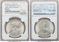 Republic Yuan Shih-kai Dollar Year 10 (1921) MS62+ NGC, KM-Y329.6, L&M-79. Reverse of 1919. "NIEN" with 7-Like Dot. A glowing example expressing ample...