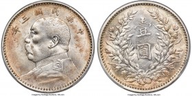 Republic Yuan Shih-kai 5-Piece Lot of Certified Dollars PCGS, 1) Dollar Year 3 (1914) - AU Details (Cleaned), KM-Y329.1, L&M-63 2) Dollar Year 9 (1920...