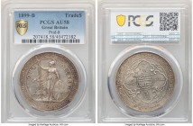 Victoria Trade Dollar 1899-B AU58 PCGS, Bombay mint, KM-T5, Prid-8. Retaining a strong degree of mint luster, the peripheries accented by darkened hin...