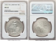 Edward VII Trade Dollar 1907-B MS62 NGC, Bombay mint, KM-T5. Double punched "7" variety. A glowing, fully white specimen. 

HID09801242017

© 2020 Her...