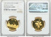 Special Administration Region gold Proof "Return to China" 1000 Dollars 1997 PR69 Ultra Cameo NGC, KM71. Mintage: 97,000. Issued for the return of Hon...