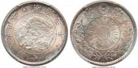 Meiji 20 Sen Year 3 (1870) MS67 PCGS, KM-Y3, JNDA 01-20. Shallow scales variety. An excellent type representative showcasing radiant luster and a perf...