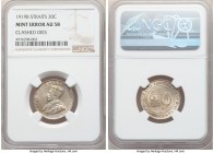 British Colony. George V Mint Error - Clashed Dies 20 Cents 1919-B AU58 NGC, Bombay mint, KM30a. An intriguing example showing nearly full luster and ...