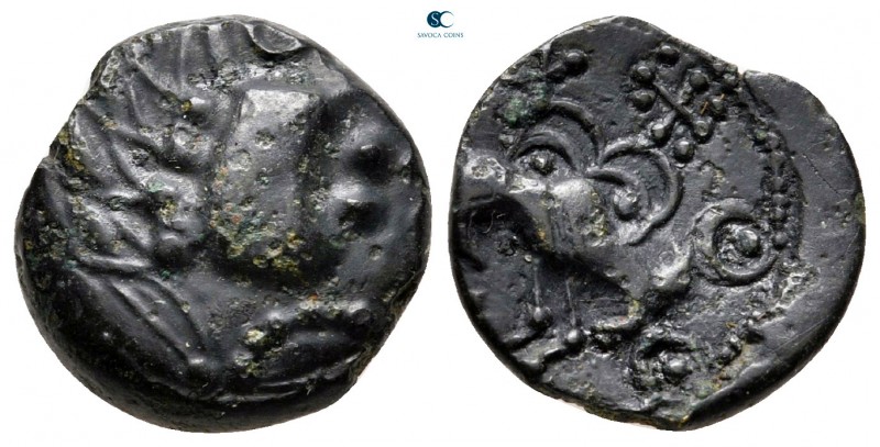 Gaul. Senones circa 100-30 BC. Bronze AE

14 mm, 3,24 g

Stylized head right...