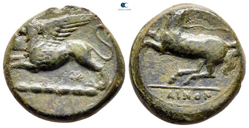 Sicily. "Kainon" circa 360-340 BC. 
Bronze Æ

20 mm, 8,60 g

KAINON, horse ...
