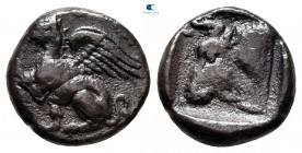 Thrace. Abdera circa 411-386 BC. Triobol AR