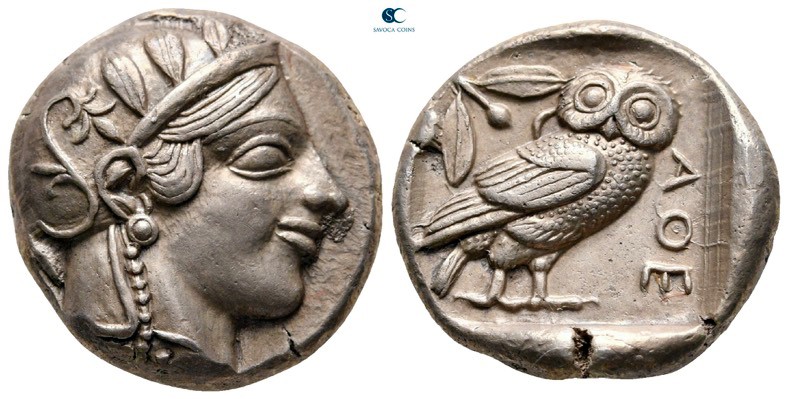 Attica. Athens circa 470-465 BC. Transitional issue
Tetradrachm AR

24 mm, 17...