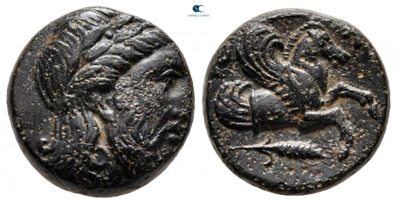 Mysia. Adramytteion circa 400-300 BC. 
Bronze Æ

14 mm, 4,21 g

Laureate he...