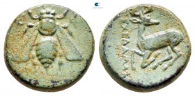 Ionia. Ephesos . ΕΧΕΔΑΜΑΣ (Echedamas), magistrate circa 390-300 BC. Bronze Æ
