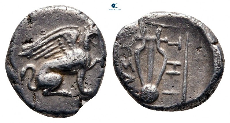 Ionia. Teos circa 320-294 BC. Lysan (ΛΥΣΑΝ), magistrate
Diobol AR

10 mm, 1,0...