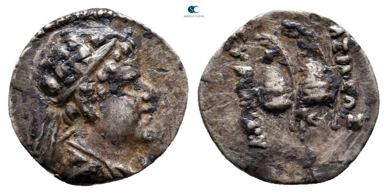 Bactria. Greco-Baktrian Kingdom. Eukratides I Megas circa 170-145 BC. 
Obol AR...