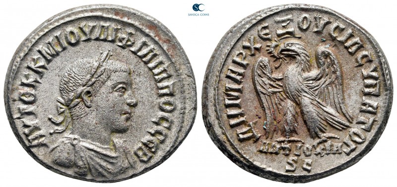 Seleucis and Pieria. Antioch. Philip II AD 247-249. 
Billon-Tetradrachm

26 m...