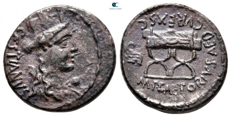 M. Plaetorius M. F. Cestianus 57 BC. Rome
Denarius AR

18 mm, 3,59 g

Turre...