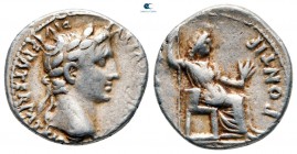 Augustus 27 BC-AD 14.  Struck AD 13-14. Lugdunum (Lyon). Denarius AR