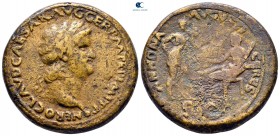Nero AD 54-68. Lugdunum (Lyon). Sestertius Æ