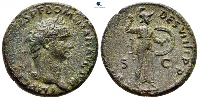 Domitian AD 81-96. Rome
As Æ

26 mm, 9,16 g

IMP C[AES DIVI VE]SP F DOMITIA...