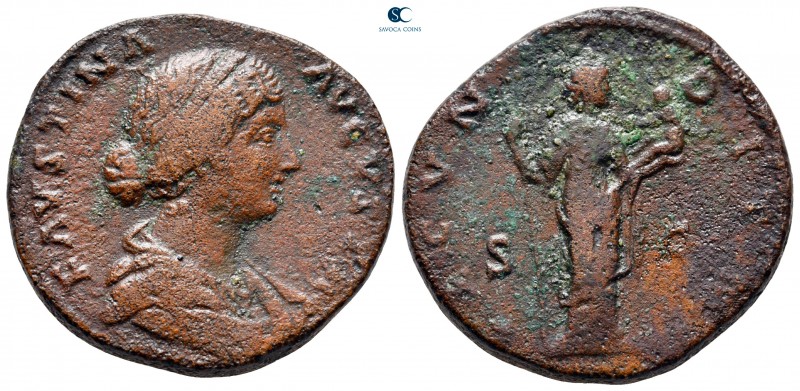 Faustina II AD 147-175. Rome
Sestertius Æ

30 mm, 20,83 g

FAVSTINA AVG[VST...