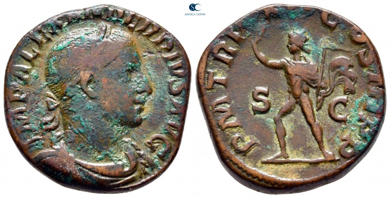 Severus Alexander AD 222-235. Rome
Sestertius Æ

28 mm, 18,23 g

IMP ALEXAN...