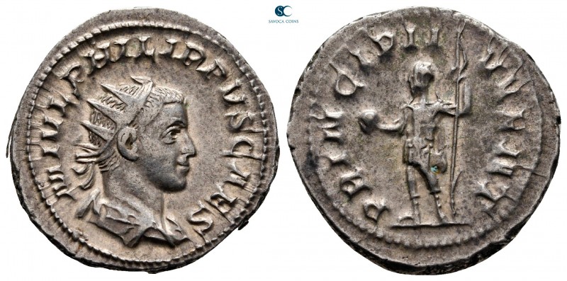 Philip II, as Caesar AD 244-246. Rome
Antoninianus AR

23 mm, 4,48 g

M IVL...