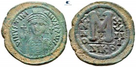 Justinian I AD 527-565. Dated RY 18 (540/41). Nikomedia. 2nd officina. Follis or 40 Nummi Æ