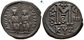 Justin II and Sophia AD 565-578. Dated RY 9 (573/4). Cyzicus. 2nd officina. Follis Æ