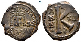 Maurice Tiberius AD 582-602. Dated RY 13 (594/5). Theoupolis (Antioch). Half Follis or 20 Nummi Æ