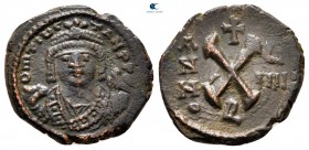 Maurice Tiberius AD 582-602. Dated RY 9 (590/91). Theoupolis (Antioch). Decanummium Æ