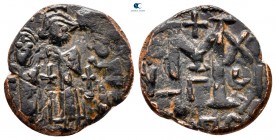 Heraclius & H.Constantine & Martina AD 610-641. Uncertain date. Uncertain mint in Cyprus. Follis or 40 Nummi Æ