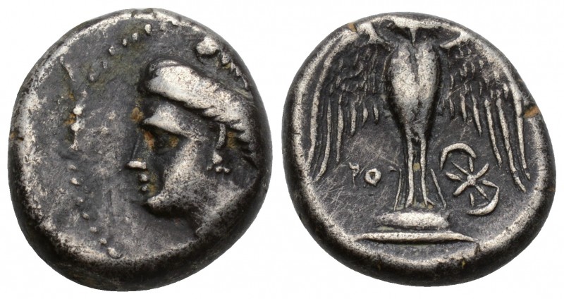 Pontos. Amisos (as Peiraieos) circa 370-300 BC. 
Siglos-Drachm AR, Head of Hera...