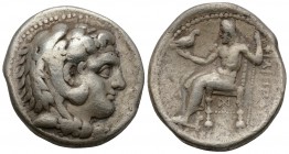 Kings of Macedon. Alexander III \"the Great\"" circa 336-323 BC. 
Tetradrachm AR, Head of Herakles right, wearing lion skin / BAΣIΛEΩΣ AΛEΞANΔPOY, Ze...